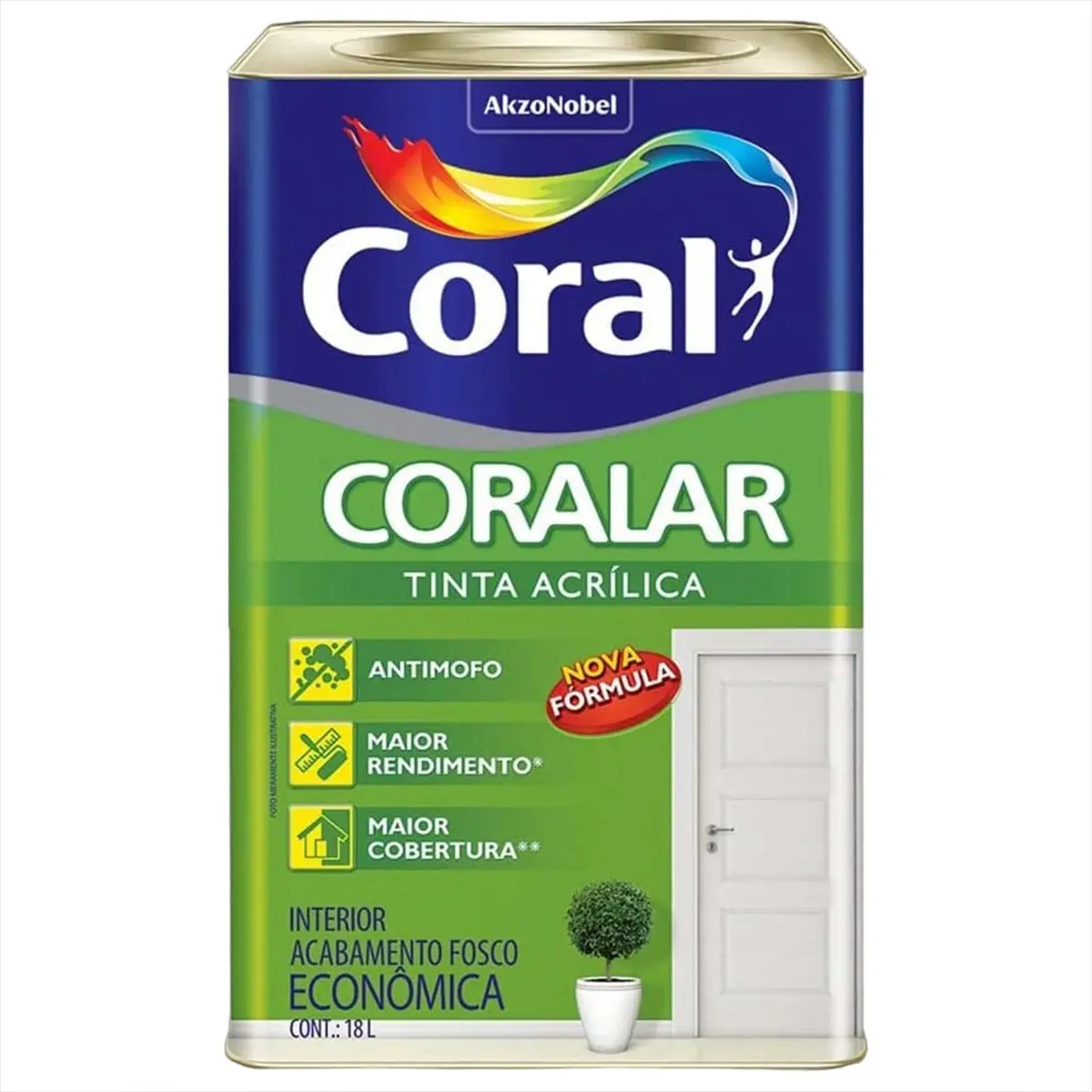 Coral Coralar Tinta Acrílica Fosca Antimofo Branca 1,8 L