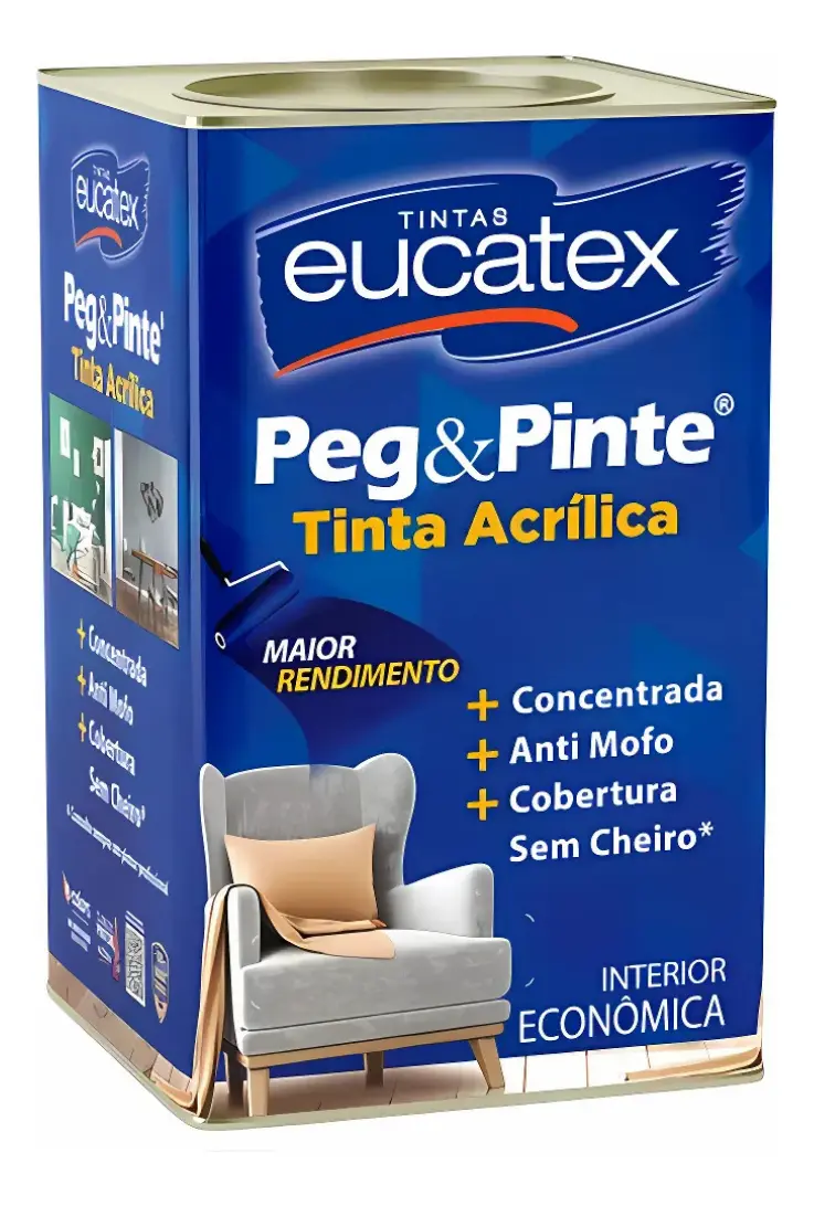 Eucatex Pega Pint Tinta Acrílica Fosca Base Água 18 L