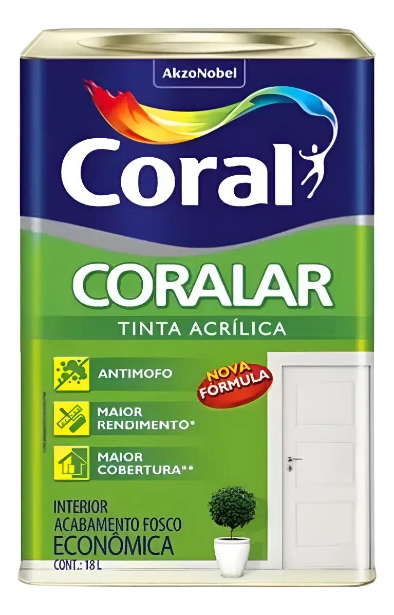 Coral Coralar Tinta Acrílica Antimofo Fosca para Interiores 18 L