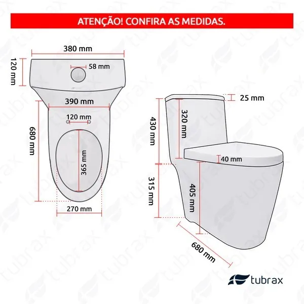 Vaso Sanitário Monobloco Completo – Caixa Acoplada Privada Nexum Vab0026 Tubrax — foto 2